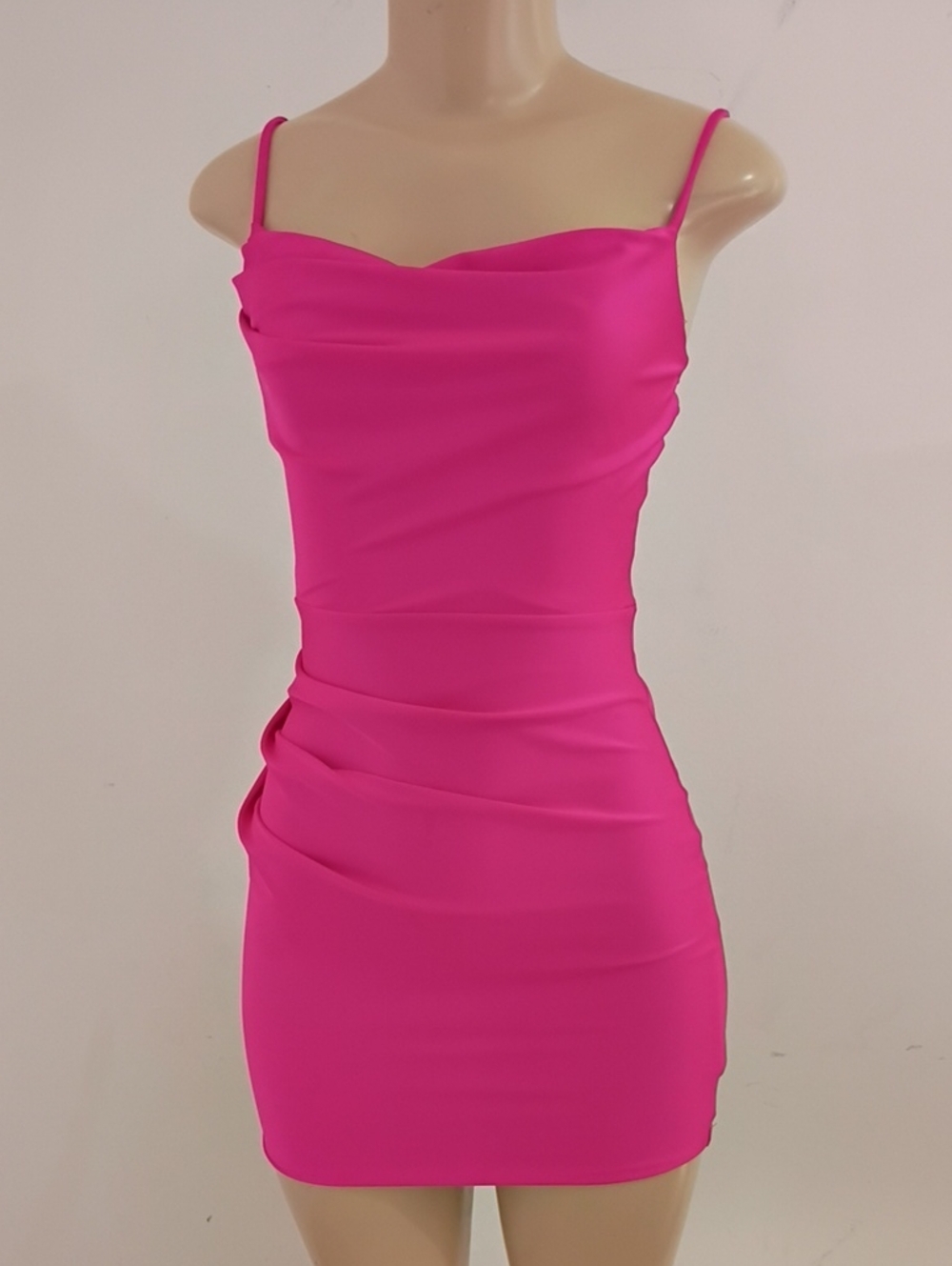 Windsor Neon Pink Spaghetti Strap Bodycon Mini Dress
